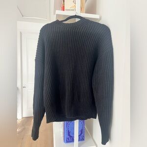 Reformation knit sweater, oversized, black, chunky, size small